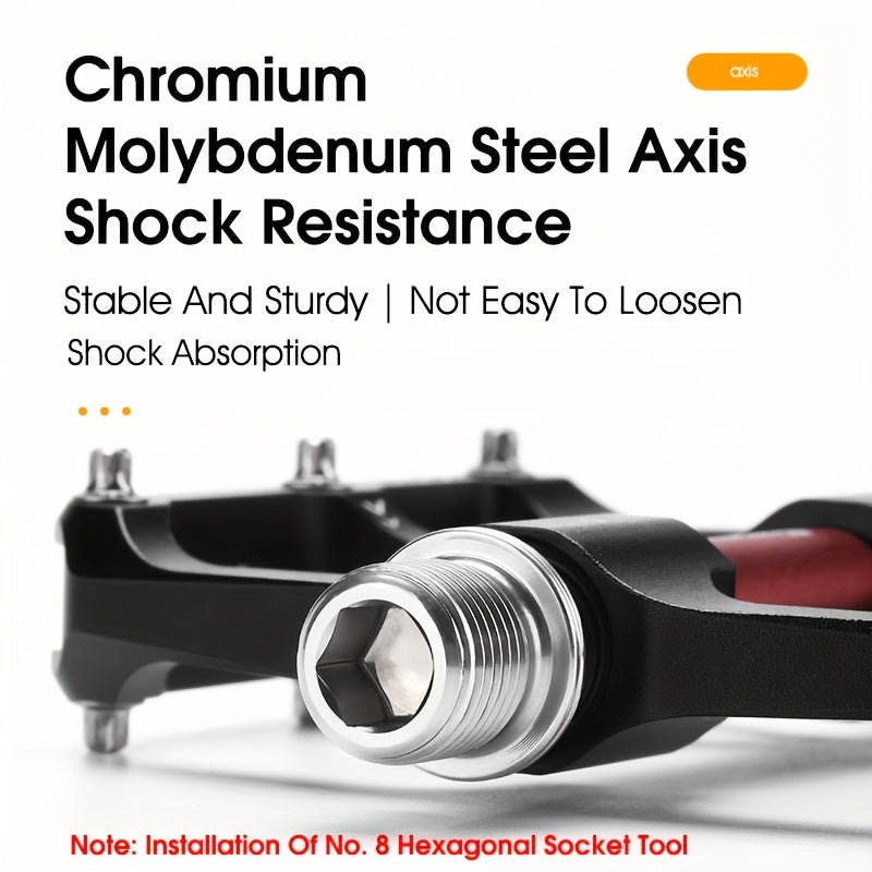 Heavy-Duty Aluminum Alloy 3-Axis Bicycle Pedals with Large Stable Platform & Reflective Cover - Compatible for mountain\u002FRoad\u002FFolding\u002FE- - All-Weather Night Riding Safety - Durable Pedals ()