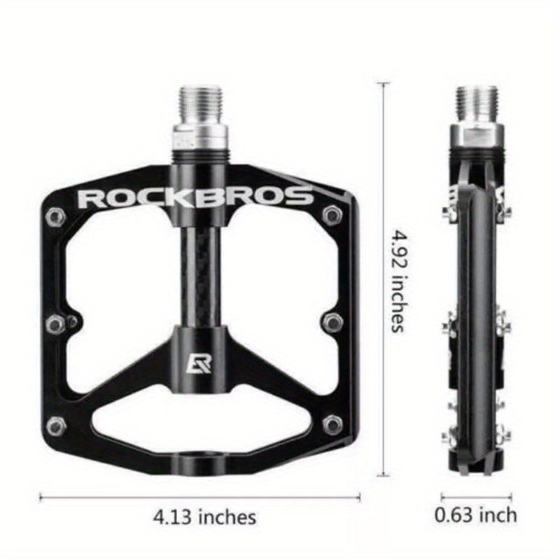 ROCKBROS MTB Bicycle Pedal Aluminum Alloy Bearings Letter Printed Reflective Pedal Bicycle Accessories