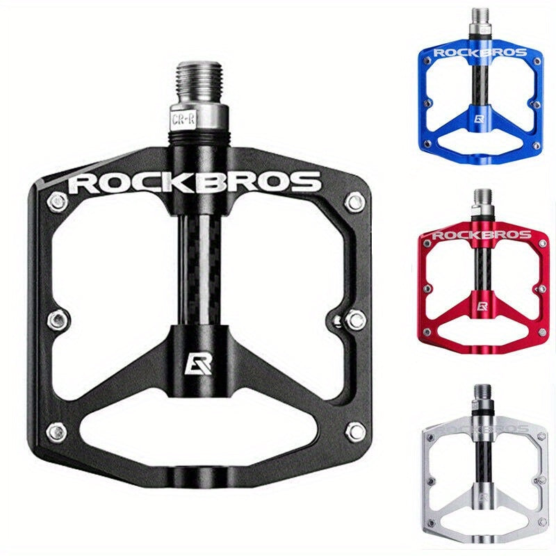 ROCKBROS MTB Bicycle Pedal Aluminum Alloy Bearings Letter Printed Reflective Pedal Bicycle Accessories