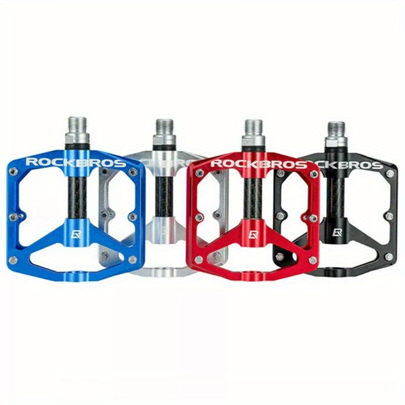 ROCKBROS MTB Bicycle Pedal Aluminum Alloy Bearings Letter Printed Reflective Pedal Bicycle Accessories