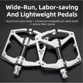 ROCKBROS MTB Bicycle Pedal Aluminum Alloy Bearings Letter Printed Reflective Pedal Bicycle Accessories
