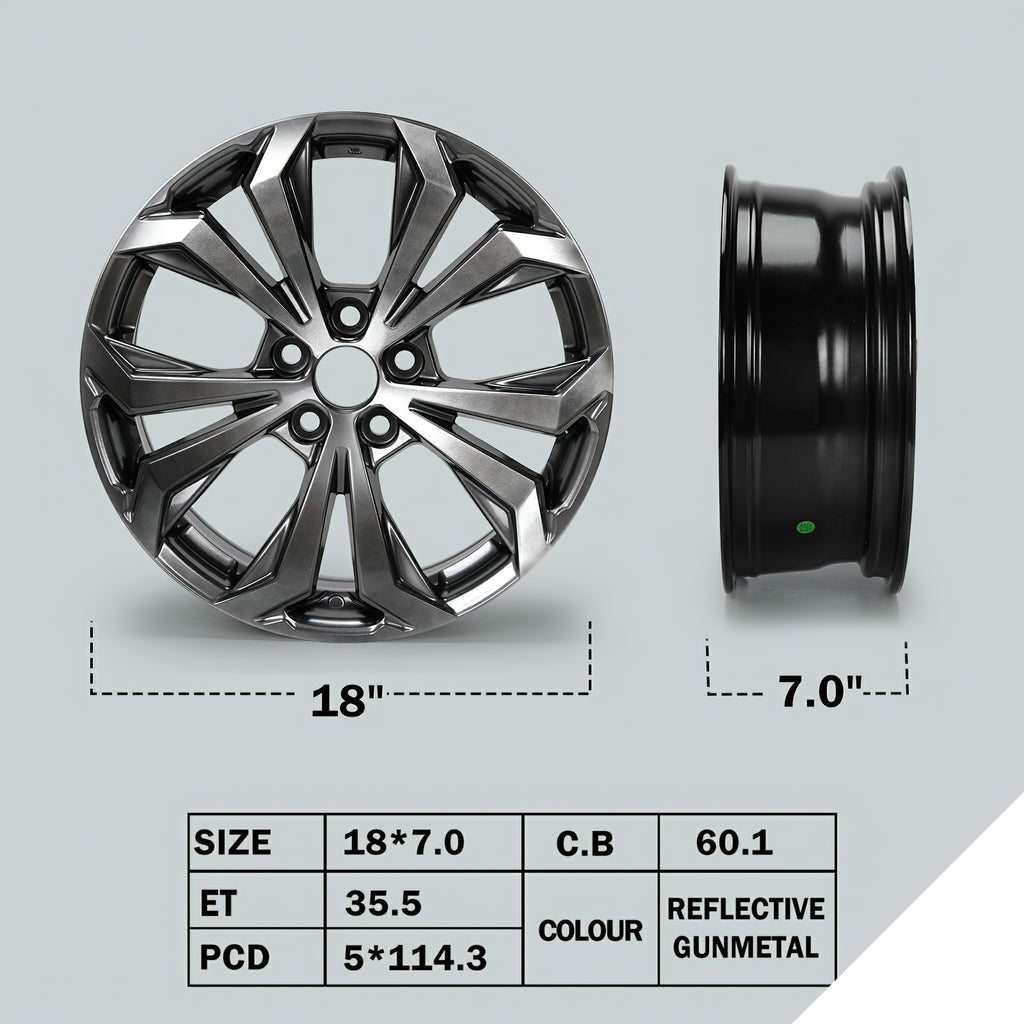Multi-Spoke Machined Face Alloy Wheel Rim, a Fashionable Replacement Auto Rim Designed for Passenger