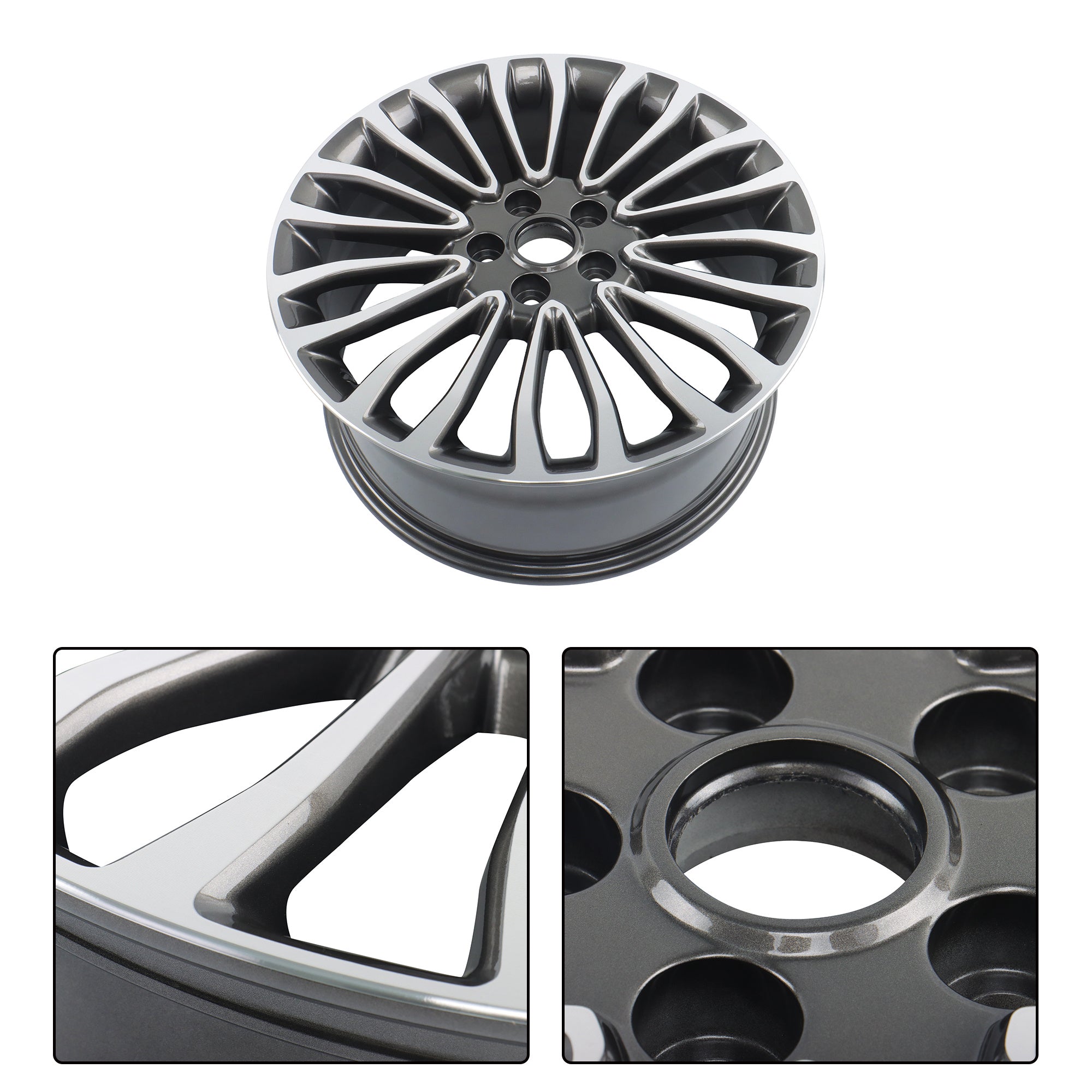 New Single 18' 18X8 Inch Wheel for 2017-2018 for Ford Fusion | OEM Design Replacement Rim | Machined Charcoal | Direct Fit - OE Stock Specs | 10121