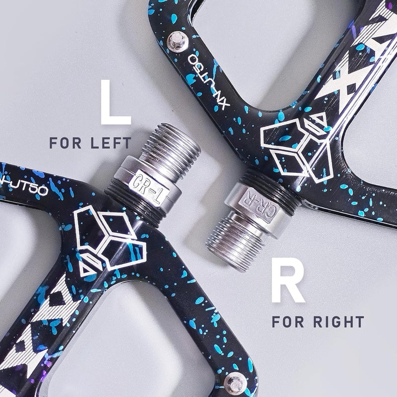 Bicycle Pedal - 3 Bearing, 9 16 inch Aluminum Alloy CNC, Flat with Anti Slip Screws 3 Coatings,  Sleek Design, Sporty Pedals