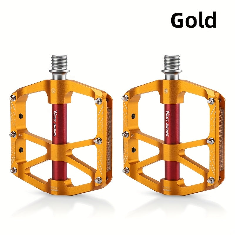 Heavy-Duty Aluminum Alloy 3-Axis Bicycle Pedals with Large Stable Platform & Reflective Cover - Compatible for mountain\u002FRoad\u002FFolding\u002FE- - All-Weather Night Riding Safety - Durable Pedals ()