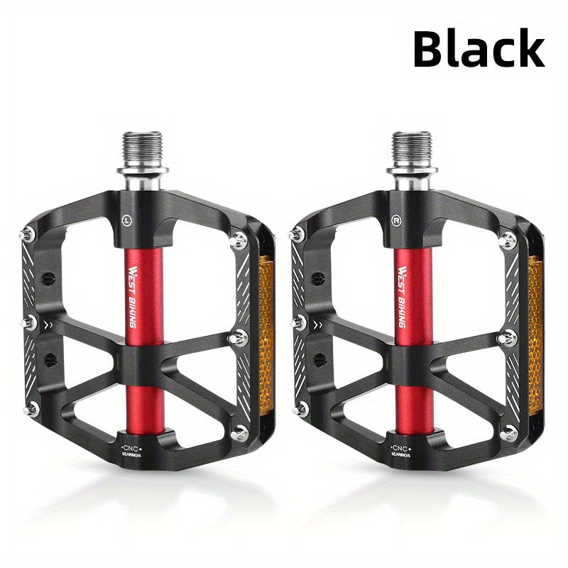 Heavy-Duty Aluminum Alloy 3-Axis Bicycle Pedals with Large Stable Platform & Reflective Cover - Compatible for mountain\u002FRoad\u002FFolding\u002FE- - All-Weather Night Riding Safety - Durable Pedals ()