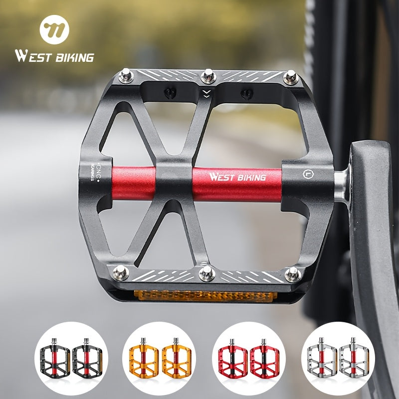 Heavy-Duty Aluminum Alloy 3-Axis Bicycle Pedals with Large Stable Platform & Reflective Cover - Compatible for mountain\u002FRoad\u002FFolding\u002FE- - All-Weather Night Riding Safety - Durable Pedals ()