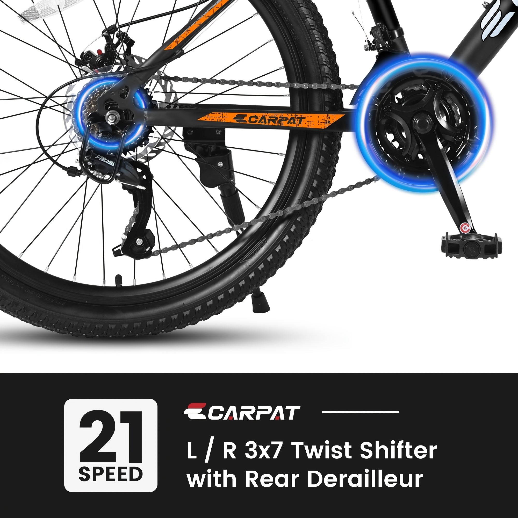 26 Inch Mountain Bike, 21 Speeds with Mechanical Disc Brakes, High-Carbon Metal\u002FSteel Material Steel Frame, Suspension MTB Bikes Mountain Bicycle for Adult
