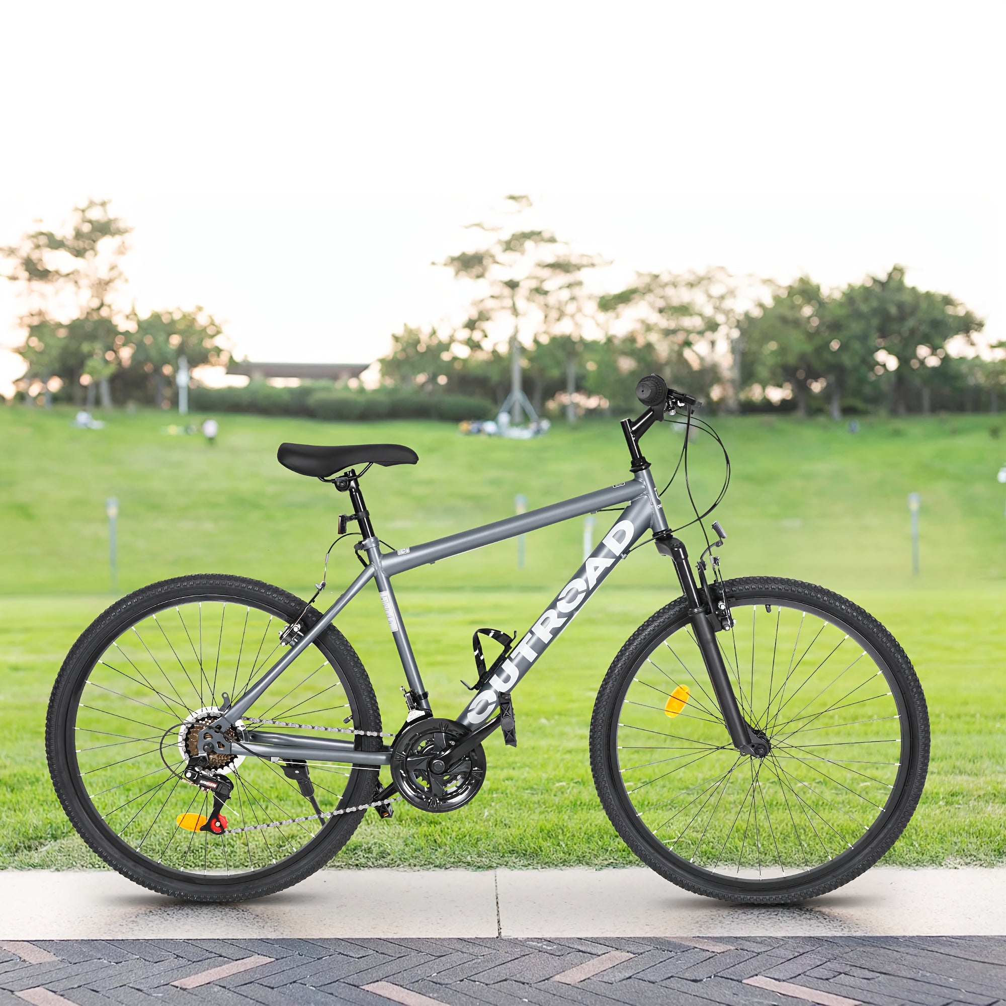 26-inch Mountain Bike, 7-speed Aerospace-grade Frame, Front Suspension\u002FV-brakes, Adjustable Ergonomic Seat, Unisex Adult Fit, Quick Assembly, Multiple Colors Available