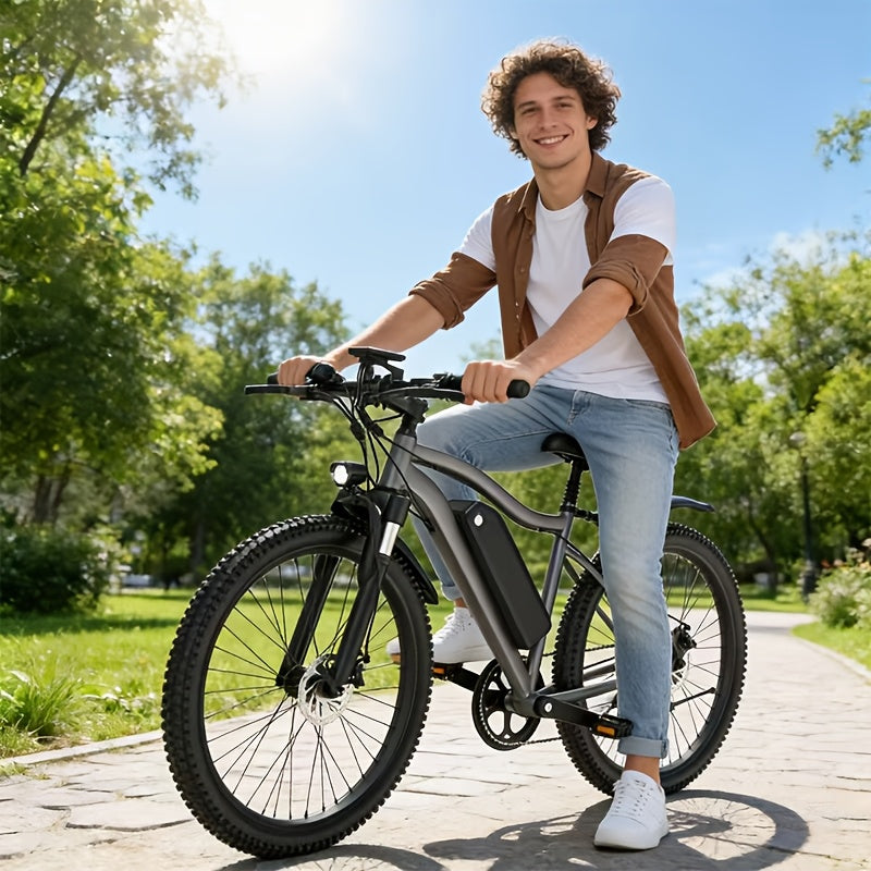 Adult Electric Bicycles, Electric Mountain Bikes, 500W Motor, 15-20 Mph, Range 20-40 Kilometers, 48V 10AH\u002F13AH Detachable Battery, Front Fork Suspension, Suitable for Mountain Biking And Daily Commuting.Front Headlight LCD Display, City Travel