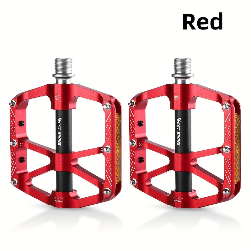 Heavy-Duty Aluminum Alloy 3-Axis Bicycle Pedals with Large Stable Platform & Reflective Cover - Compatible for mountain\u002FRoad\u002FFolding\u002FE- - All-Weather Night Riding Safety - Durable Pedals ()