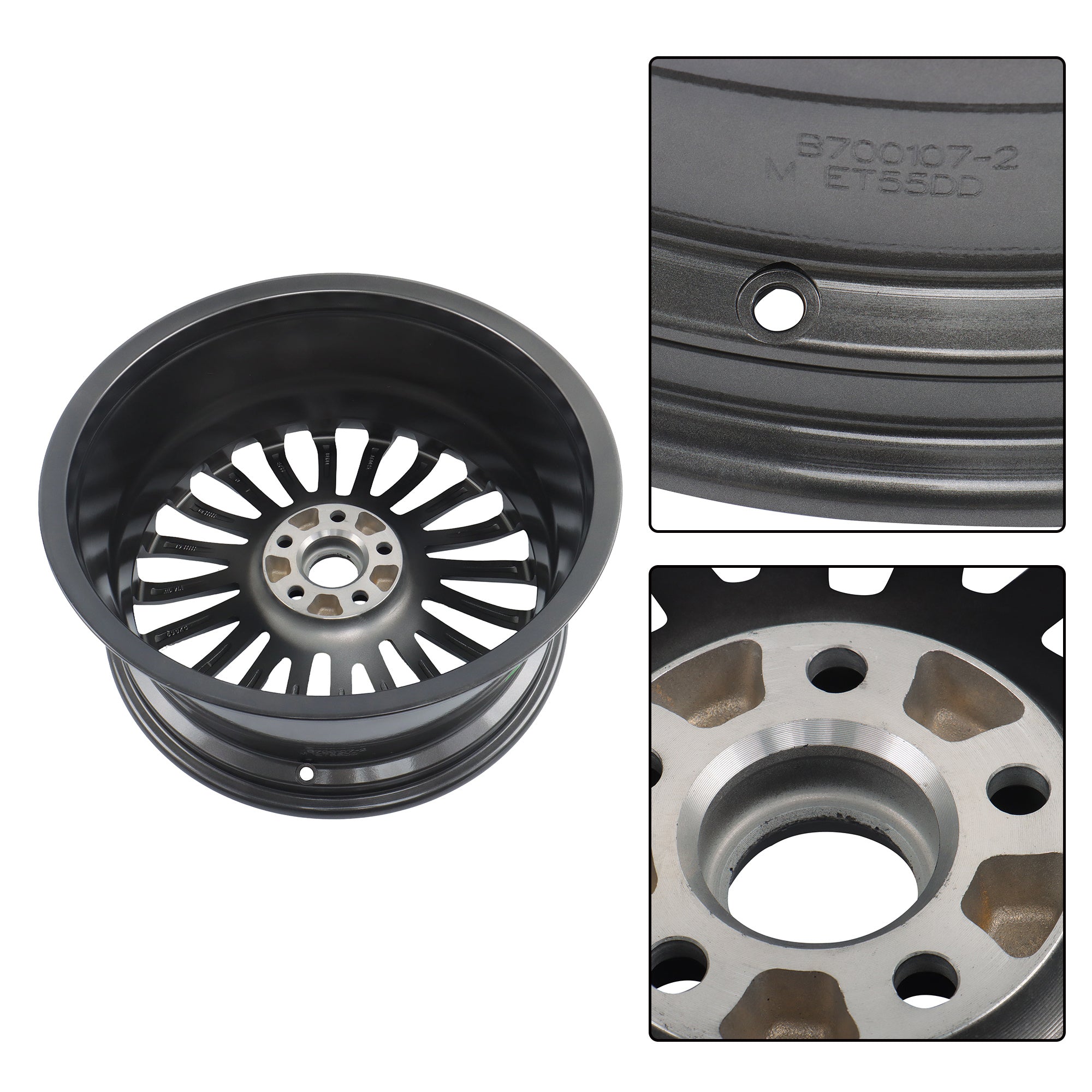 New Single 18' 18X8 Inch Wheel for 2017-2018 for Ford Fusion | OEM Design Replacement Rim | Machined Charcoal | Direct Fit - OE Stock Specs | 10121