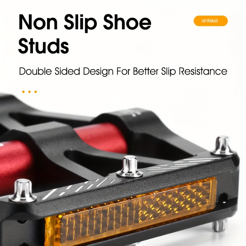 Heavy-Duty Aluminum Alloy 3-Axis Bicycle Pedals with Large Stable Platform & Reflective Cover - Compatible for mountain\u002FRoad\u002FFolding\u002FE- - All-Weather Night Riding Safety - Durable Pedals ()