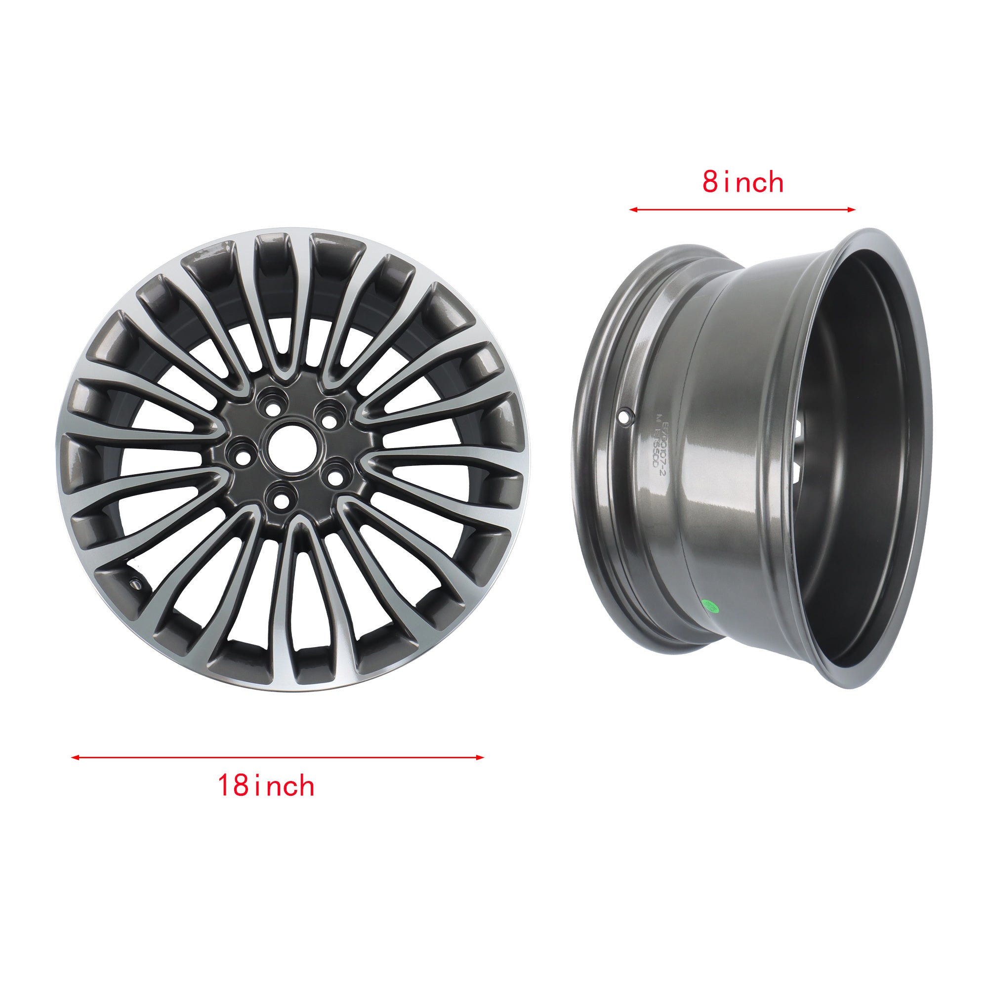 New Single 18' 18X8 Inch Wheel for 2017-2018 for Ford Fusion | OEM Design Replacement Rim | Machined Charcoal | Direct Fit - OE Stock Specs | 10121