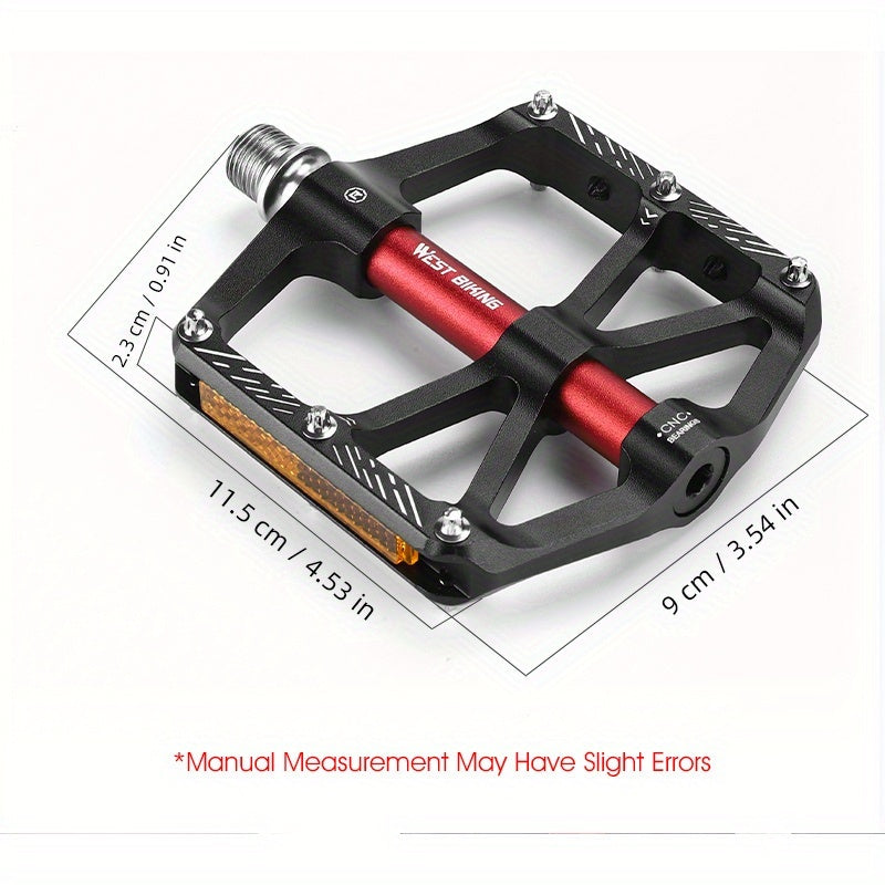 Heavy-Duty Aluminum Alloy 3-Axis Bicycle Pedals with Large Stable Platform & Reflective Cover - Compatible for mountain\u002FRoad\u002FFolding\u002FE- - All-Weather Night Riding Safety - Durable Pedals ()