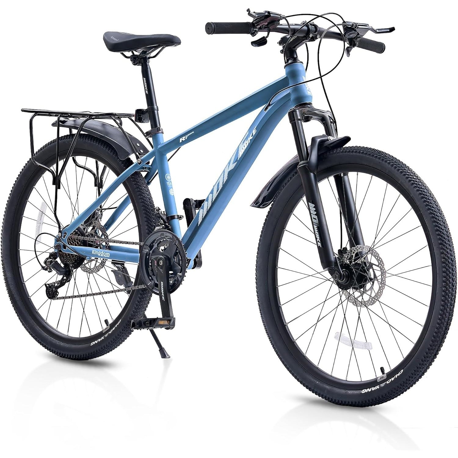 24 26 Inch Kids Bike, Kids Mountain Bike for Boys and Girls Over 6 Years with 21-Speed Drivetrain, Suspension Fork, Dual Disc Brakes, Rear Rack, Internal Cable, Kids' Bicycles with Multiple Colors