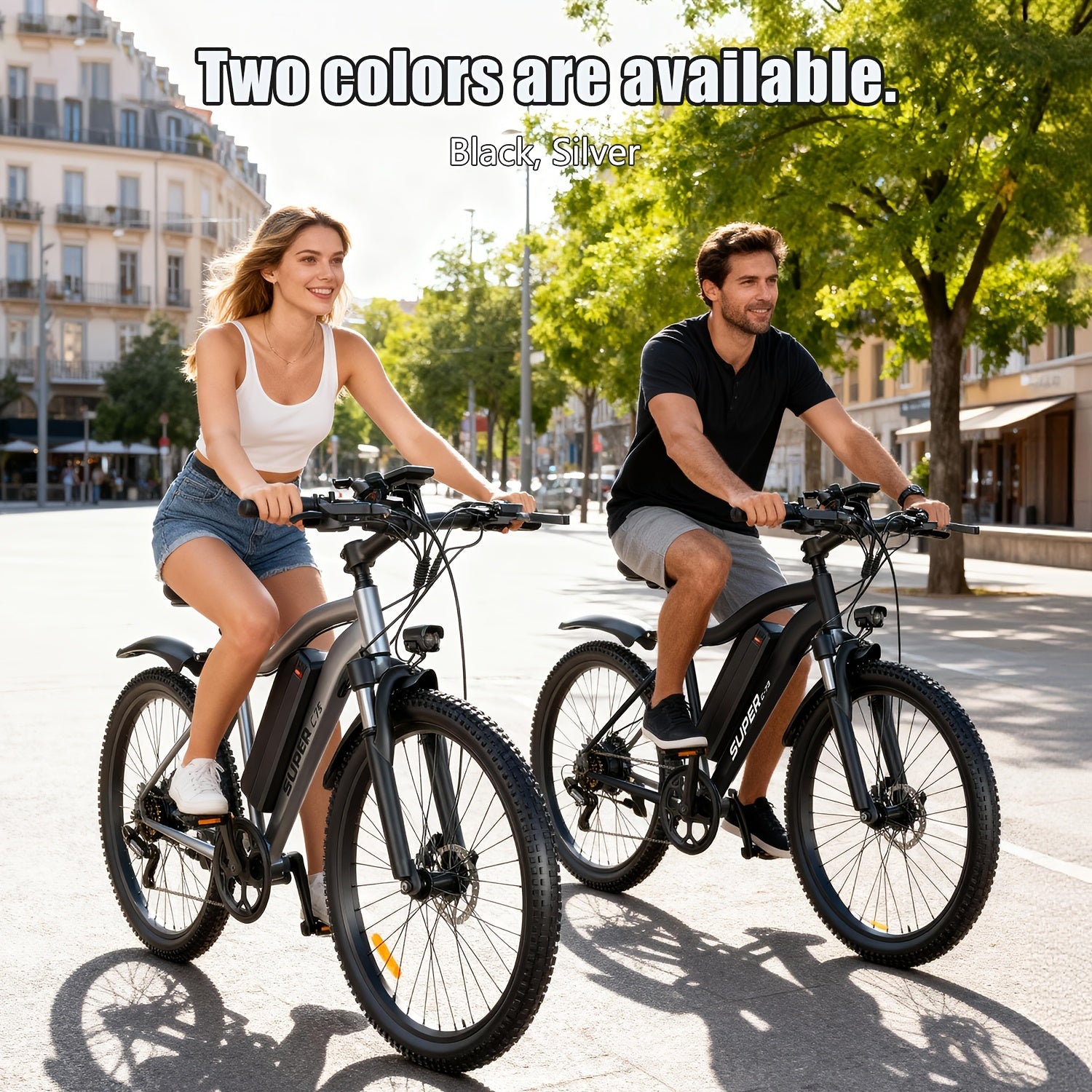 Adult Electric Bicycles, Electric Mountain Bikes, 500W Motor, 15-20 Mph, Range 20-40 Kilometers, 48V 10AH\u002F13AH Detachable Battery, Front Fork Suspension, Suitable for Mountain Biking And Daily Commuting.Front Headlight LCD Display, City Travel