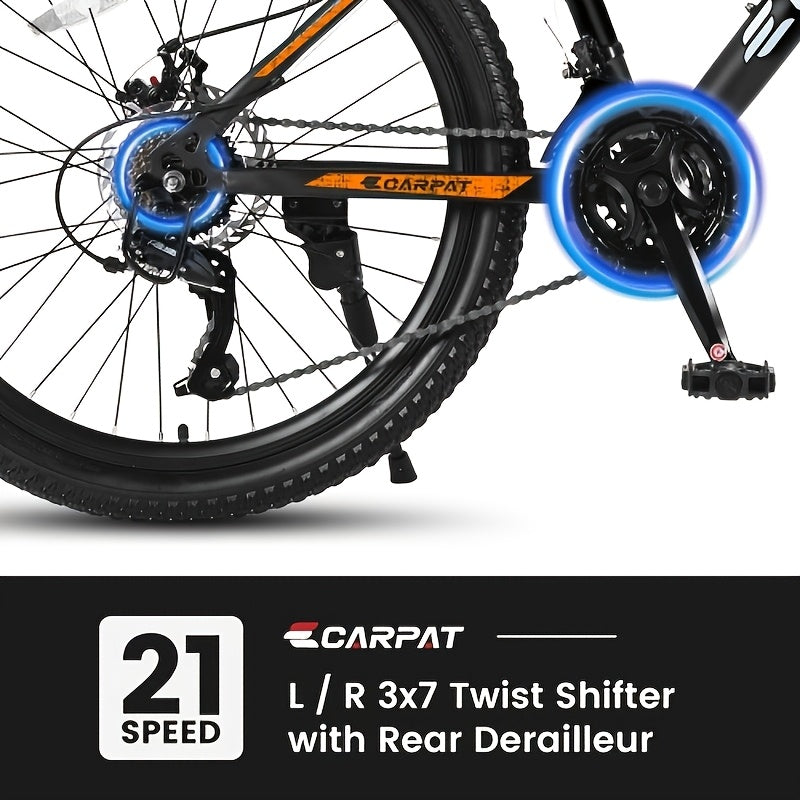 S26102 26-Inch Mountain Bicycle, Featuring Shimano 21-Speed Gears And Mechanical Disc Brakes, Constructed with a High-Carbon Steel Frame, Designed for Adults And Teenagers