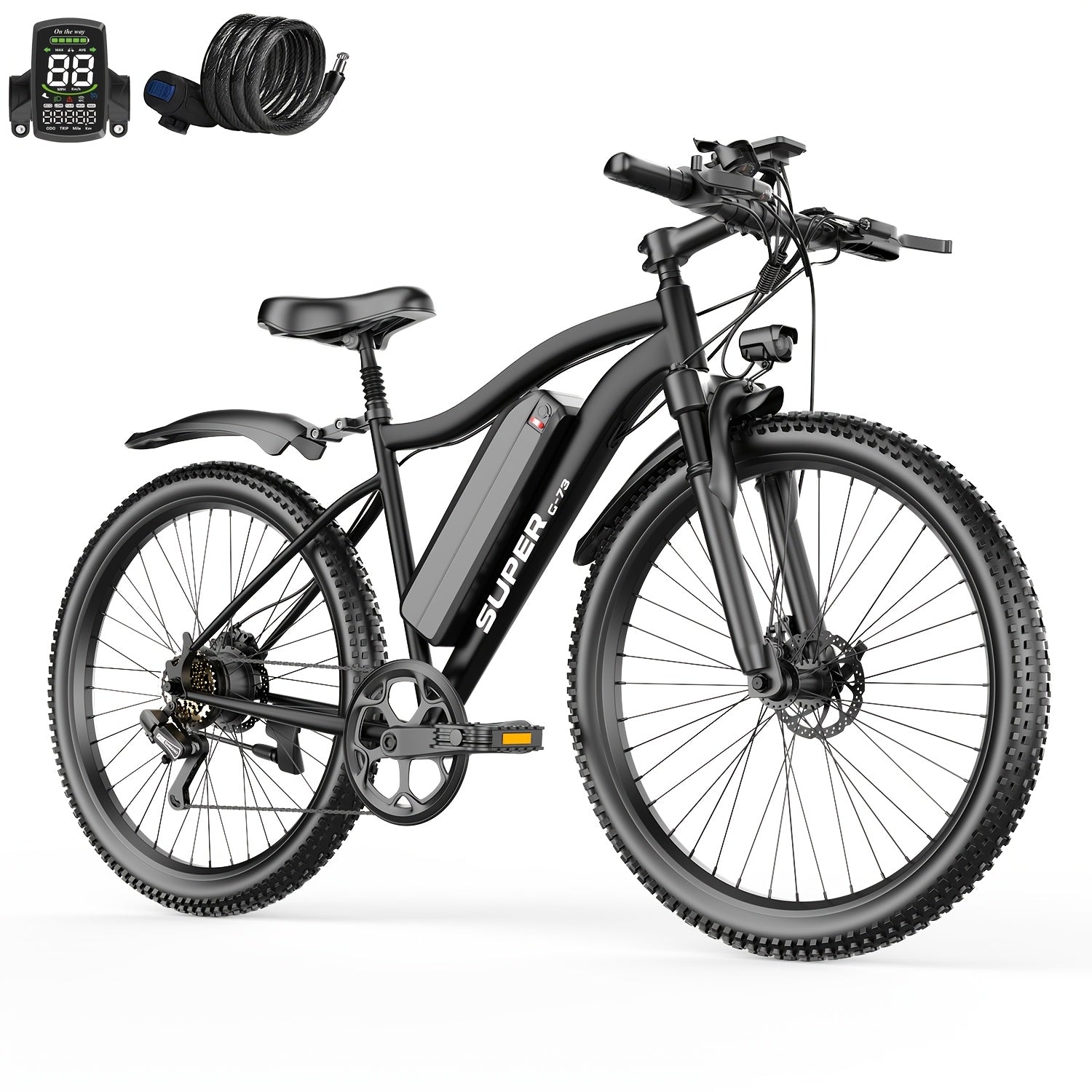 Adult Electric Bicycles, Electric Mountain Bikes, 500W Motor, 15-20 Mph, Range 20-40 Kilometers, 48V 10AH\u002F13AH Detachable Battery, Front Fork Suspension, Suitable for Mountain Biking And Daily Commuting.Front Headlight LCD Display, City Travel